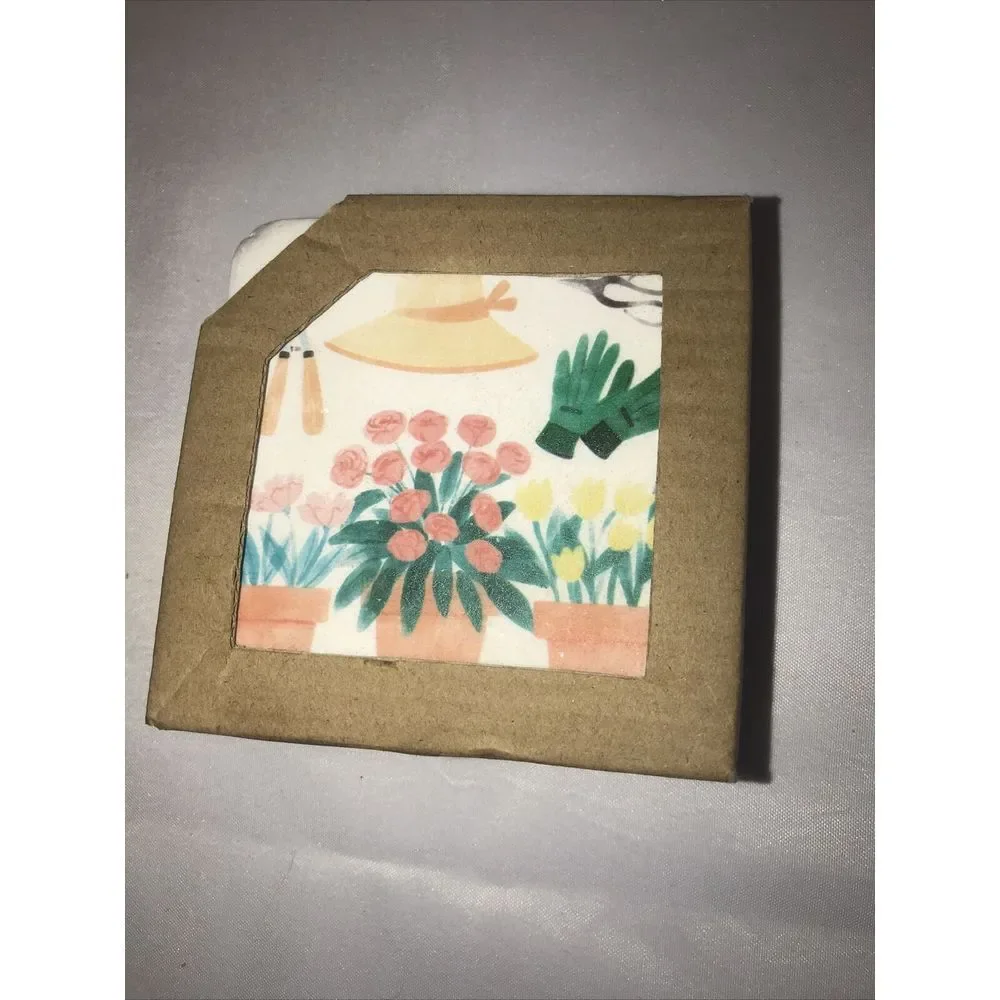 Tabletop Gardening Coaster Set/4 Resin Flowers‎ Hat Wheel Barrow Cg175957